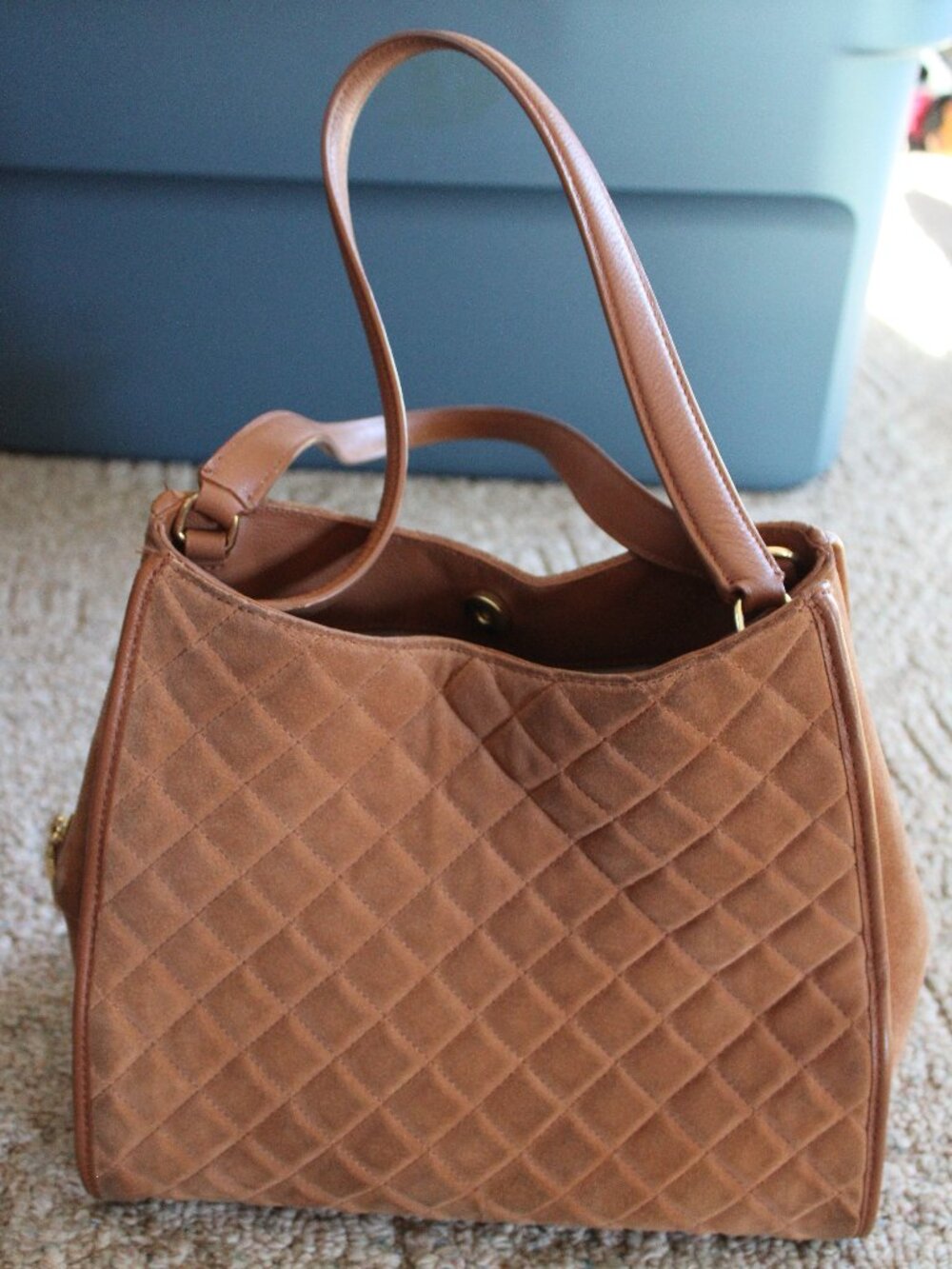 Talbots Suede Quilted Hobo Bag
